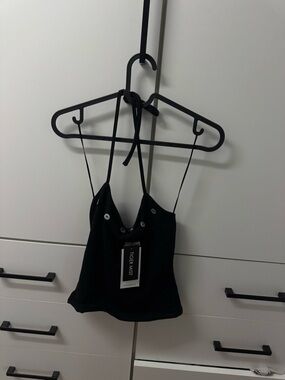 Tiger Mist Black Pippa Halter Crop Top